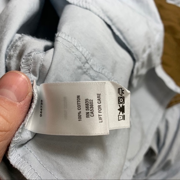 Cabela's Blue and Quilted Brown Button Down Blouse - Picture 7 of 8